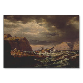 Tarjeta De Mesa Naufragio en la costa noruega por Johan Dahl 