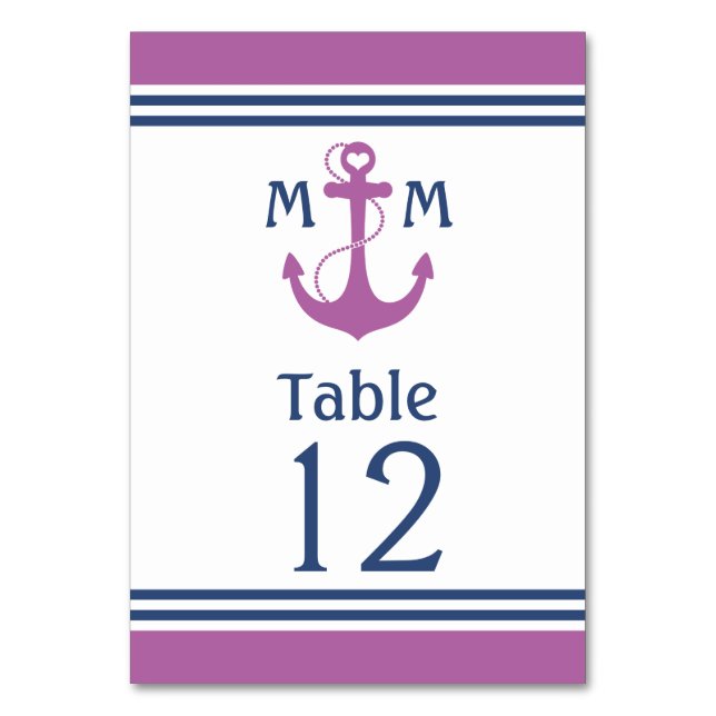 Tarjeta De Mesa Nautical Table Number (Número de tabla náutica del (Anverso)