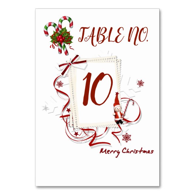 Tarjeta De Mesa Navidad de Caramelo de Caña (Reverso)