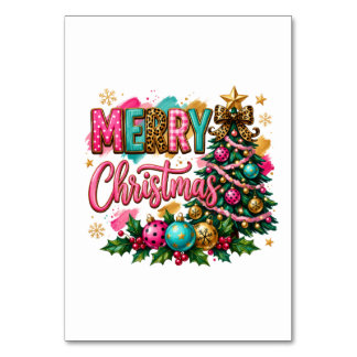 Tarjeta De Mesa Navidad elegante y alegre