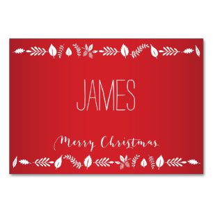 Tarjeta De Mesa Navidades Colocan Cartas Con Hojas Blancas