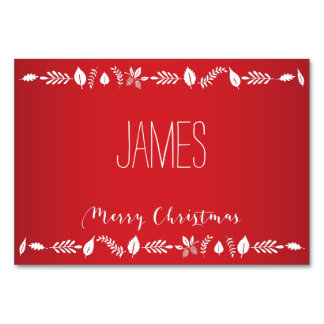 Tarjeta De Mesa Navidades Colocan Cartas Con Hojas Blancas