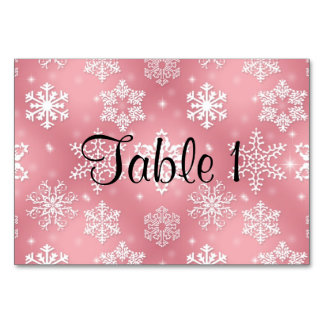 Tarjeta De Mesa Navidades Copos de nieve (rojo)