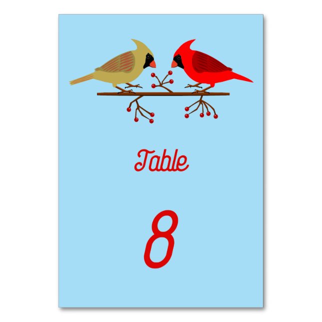 Tarjeta De Mesa Navidades cortos cardenales y Personalizado de las (Anverso)