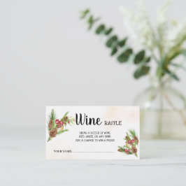 Tarjeta De Mesa Navidades de boletos Wine Raffle Ducha de novias