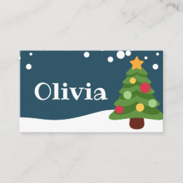 Tarjeta De Mesa Navidades de escena de nieve