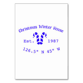 Tarjeta De Mesa Navidades de invierno albergan dulces azules. Año