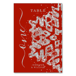 Tarjeta De Mesa Navidades de invierno modernos Boda de vacaciones 