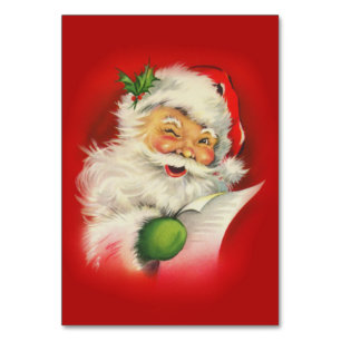 Tarjeta De Mesa Navidades de Vintage Santa Claus