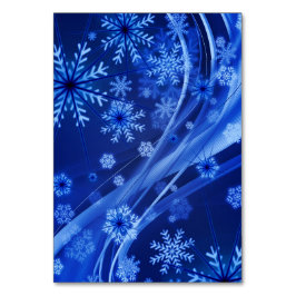 Tarjeta De Mesa Navidades del Blue Winter Snowflakes