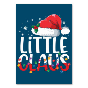 Tarjeta De Mesa Navidades del Pequeño Claus Pajamas Familia Matanz