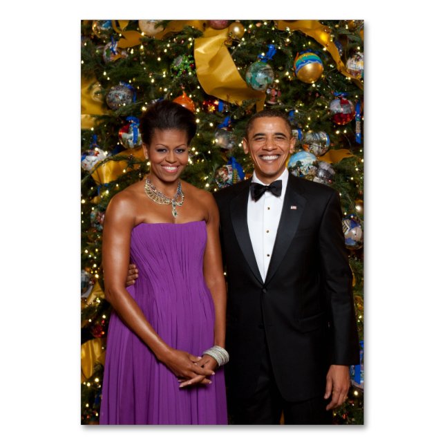 Tarjeta De Mesa Navidades del presidente Barack Obama y Michelle (Anverso)