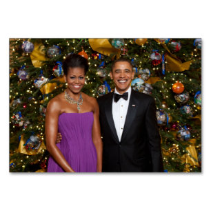 Tarjeta De Mesa Navidades del presidente Barack Obama y Michelle