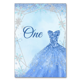 Tarjeta De Mesa Navidades Dusty Blue Silver Quinceañera geométrica