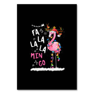 Tarjeta De Mesa Navidades - Fa-La-Mingo Flamingo Con Navidades