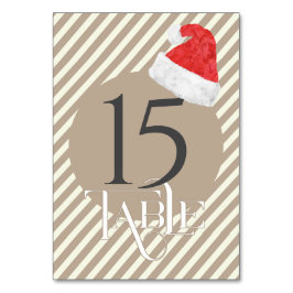 Tarjeta De Mesa Navidades modernos divertidos Boda con Red Santa H