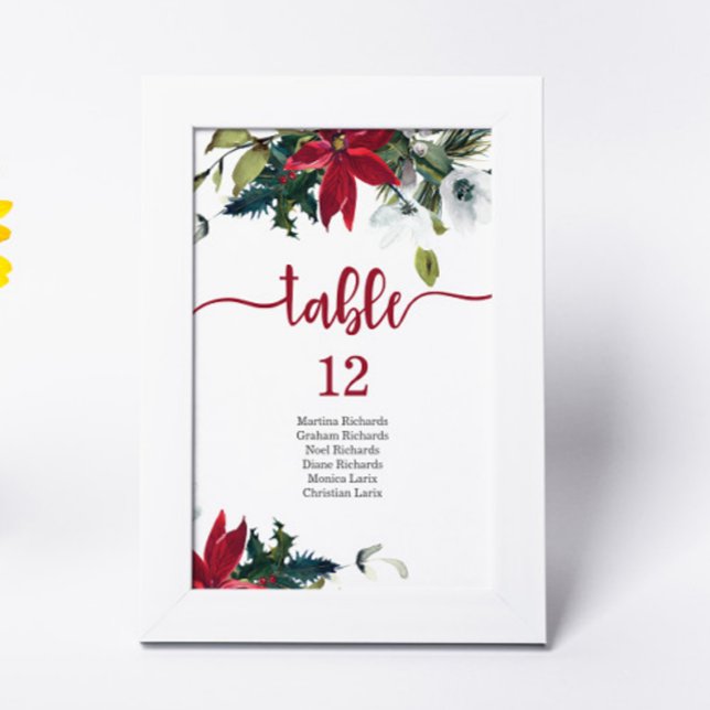 Tarjeta De Mesa Navidades Número de tabla de nombres de invitados  (Subido por el creador)