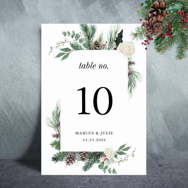 Tarjeta De Mesa Navidades Pine Tree Elegant Wedding Table Número d (Subido por el creador)