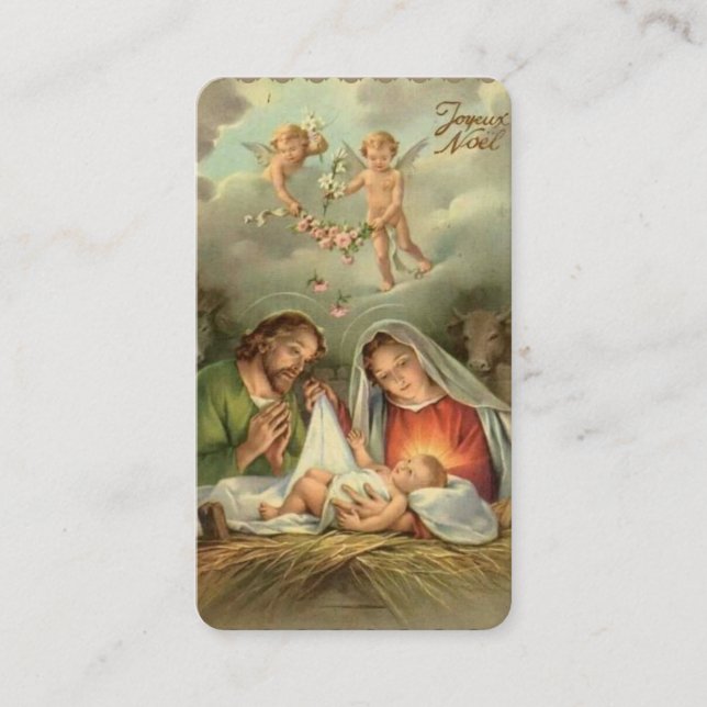 Tarjeta De Mesa Navidades religiosos Jesús St. Joseph Mary Prayer (Anverso)