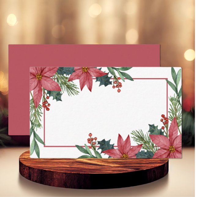 Tarjeta De Mesa Navidades rojos de invierno de Poinsettia Boda de  (Subido por el creador)
