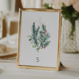 Tarjeta De Mesa Navidades simples Boda de energía verde