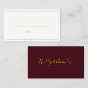 Tarjeta De Mesa Navidades simples y elegantes   Boda Llano Rojo