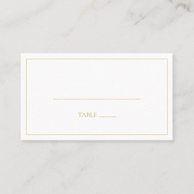 Tarjeta De Mesa Navidades simples y elegantes | Boda plano blanco (Anverso)