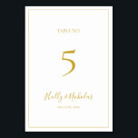 Tarjeta De Mesa Navidades simples y elegantes | Número de tabla bl<br><div class="desc">Estos Navidades simples y elegantes | el número de la mesa blanca es perfecto para su minimalista boda de invierno. La caligrafía clásica de lujo dorado, junto con el fondo blanco tradicional, bordeada por un marco mínimo, completan el ambiente colorido de las vacaciones que buscas. Puedes personalizar con tus propias...</div>
