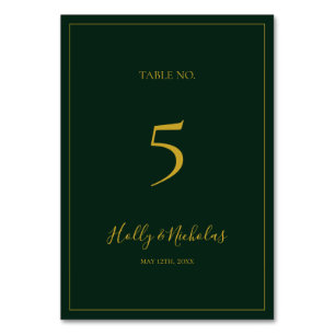 Tarjeta De Mesa Navidades simples y elegantes   Número de tabla ve
