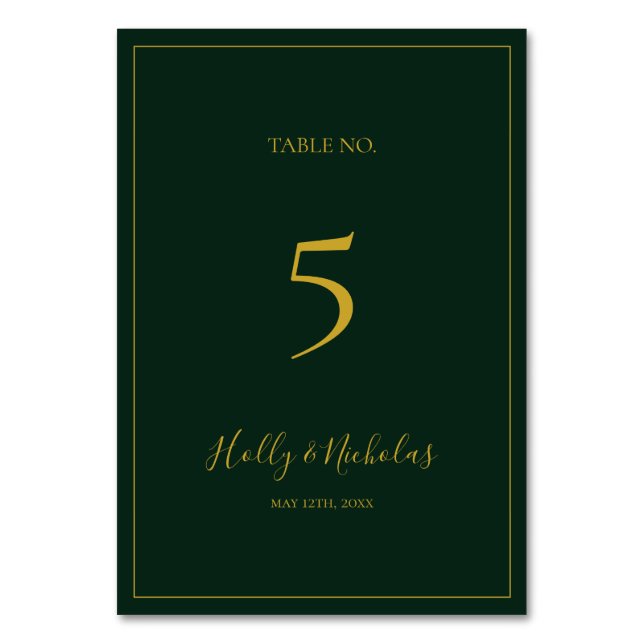 Tarjeta De Mesa Navidades simples y elegantes | Número de tabla ve (Anverso)