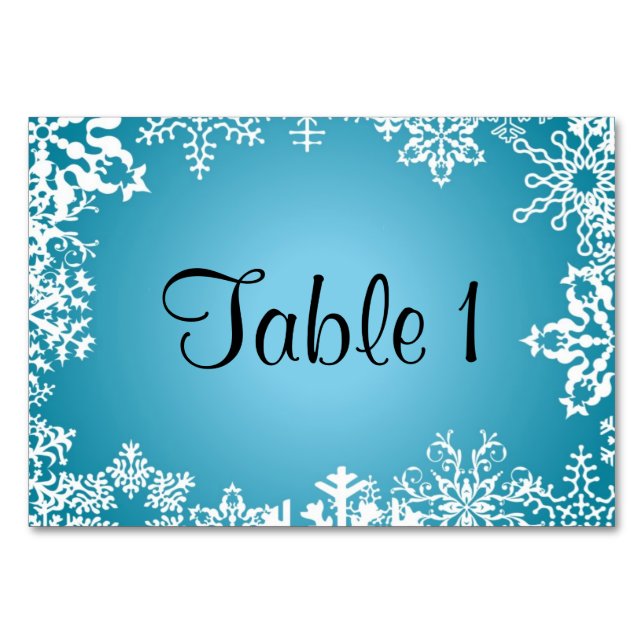 Tarjeta De Mesa Navidades Snowflakes (Anverso)