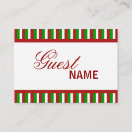Tarjeta De Mesa Navidades Stripes Red Dinner Place Card