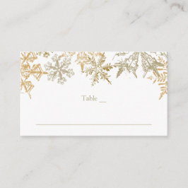 Tarjeta De Mesa Navidades Tema Copos de nieve Noche elegante Boda