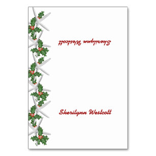 Tarjeta De Mesa Navidades Tropicales Con Cartas De Lugar Con Nombr