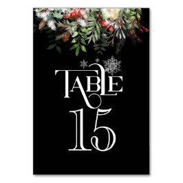 Tarjeta De Mesa Navidades Verdes números de la mesa de recepción d