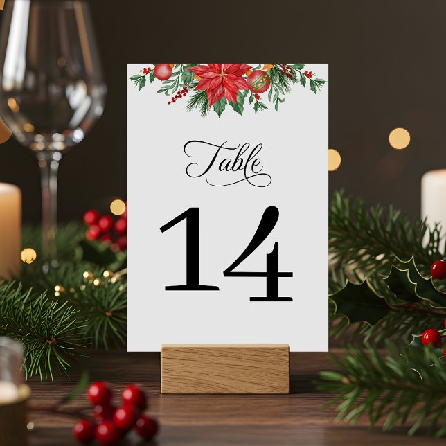 Tarjeta De Mesa Navidades Verdor floral Boda elegante (Subido por el creador)