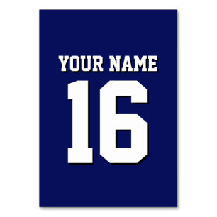 Tarjeta De Mesa Navy Blue Sports Jersey