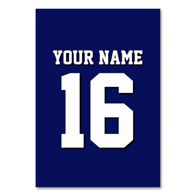 Tarjeta De Mesa Navy Blue Sports Jersey (Anverso)
