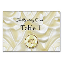 Tarjeta De Mesa Negro con oro sobre textura de seda