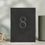 Tarjeta De Mesa Negro editable sobre Boda de guirnalda floral negr<br><div class="desc">Esto es parte de una colección - si necesita ayuda o más si por favor contacta conmigo</div>