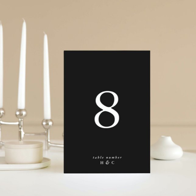 Tarjeta De Mesa Negro sobre blanco simple llanura moderna Premium  (Subido por el creador)