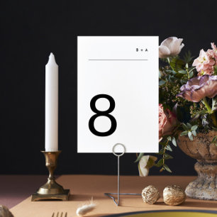 Tarjeta De Mesa Negro sobre blanco simple llanura moderna Premium