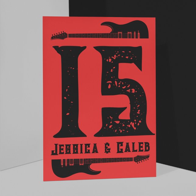 Tarjeta De Mesa Negro sobre Boda Metalizado fuerte y rojo (Subido por el creador)