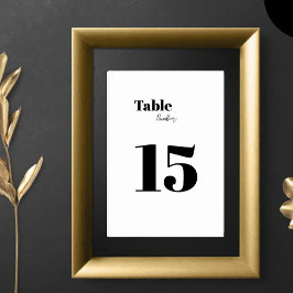 Tarjeta De Mesa Negro y blanco minimalista moderno