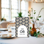 Tarjeta De Mesa Negro y oro geométricos modernos<br><div class="desc">Elevar la decoración boda con esta moda moderna y geométrica tarjeta numérica. Con audaces patrones en blanco y negro, acentuados con detalles en oro brillantes y tipografía elegante, este diseño es perfecto para bodas contemporáneos que adoptan estética elegante y elegante. Personalice con los nombres de la pareja y los números...</div>