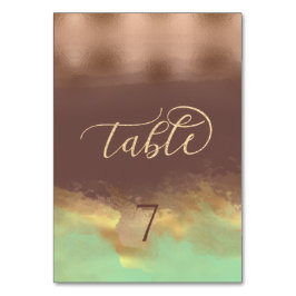 Tarjeta De Mesa Neo menta canela rosa oro Relieve metalizado acuar