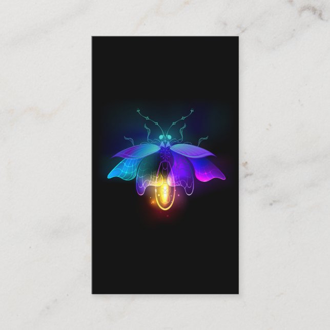 Tarjeta De Mesa Neon Firefly en negro (Anverso)