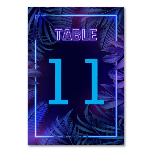 Tarjeta De Mesa Neon Glow en el Fiesta oscuro (Anverso)