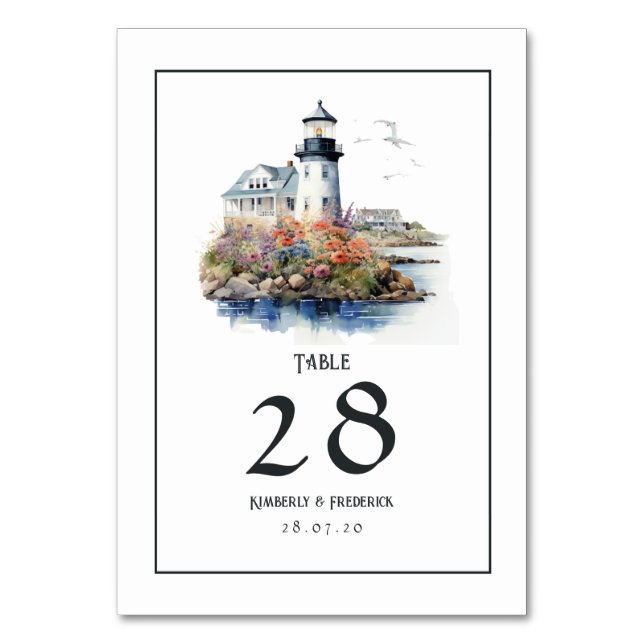 Tarjeta De Mesa Newport, Rhode Island Destination Wedding (Anverso)