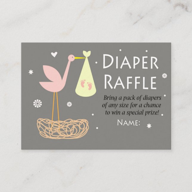 Tarjeta De Mesa Nido de cigüeñas Diaper Raffle Tickets (Anverso)